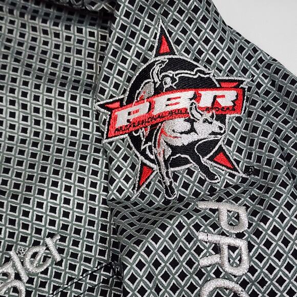 Wrangler Pro Bull Rider Long Sleeve Button-Up Medium Diamond Pattern - Picture 6 of 10